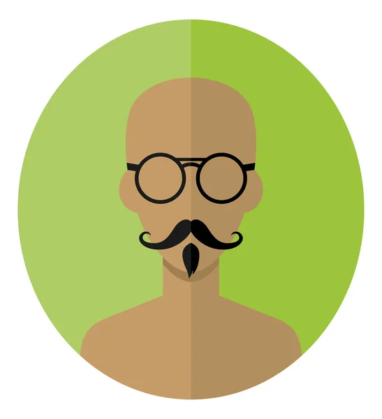 Hipster man avatar ikonen — Stock vektor