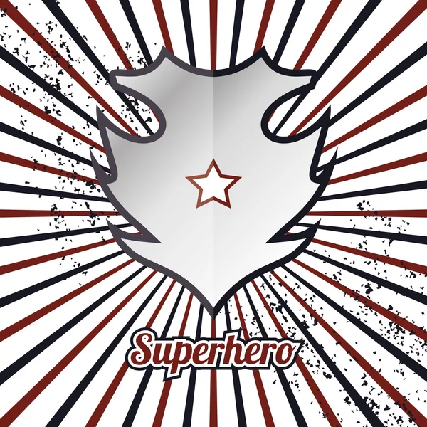 Escudo con superhéroe — Vector de stock