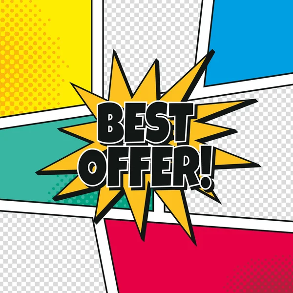 Beste aanbieding Cartoon thema — Stockvector