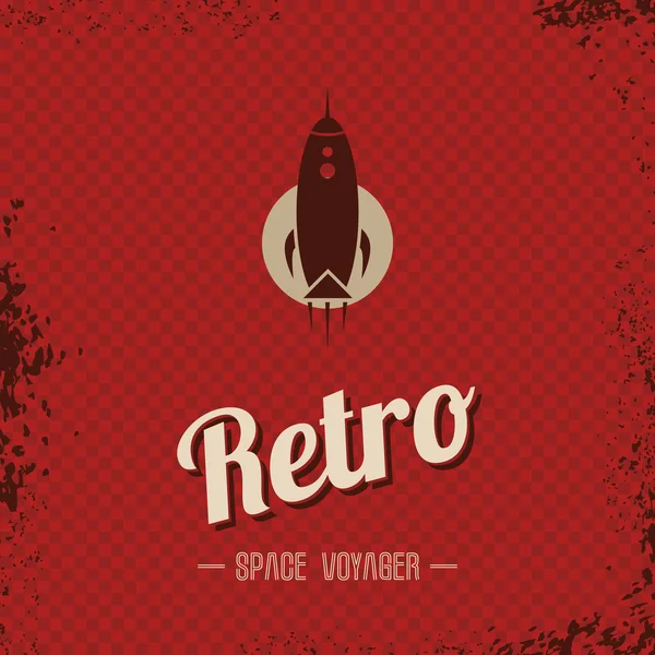 Retro space rocket — Stock Vector