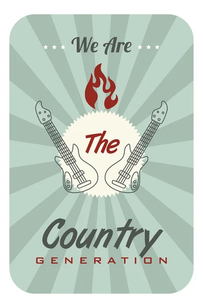 Generazione di musica country — Vettoriale Stock