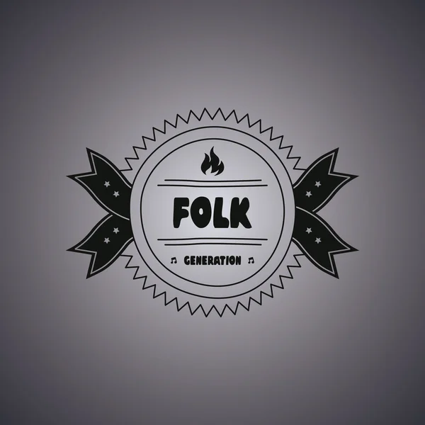 Music genre   folk label — Stock Vector