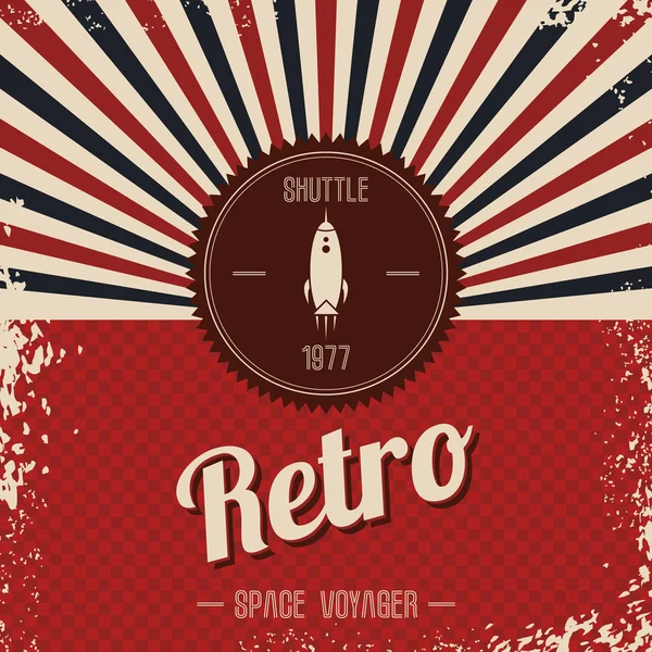 Retro razzo spaziale — Vettoriale Stock