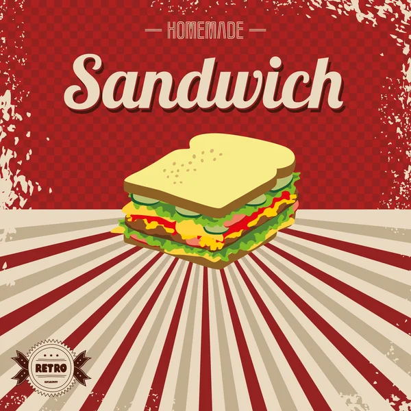 Sandwich rychlého občerstvení šablona — Stockový vektor