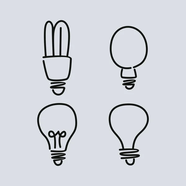 Moderm lampy zestaw ikon — Wektor stockowy