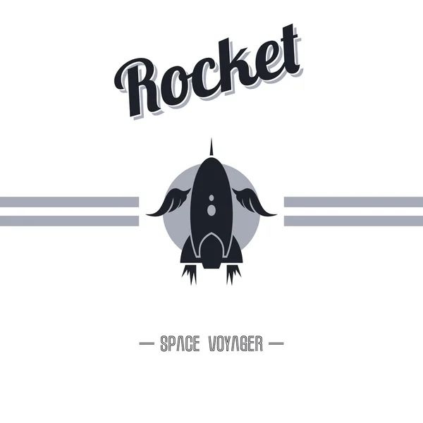 Minimalistic rocket template — Stock Vector