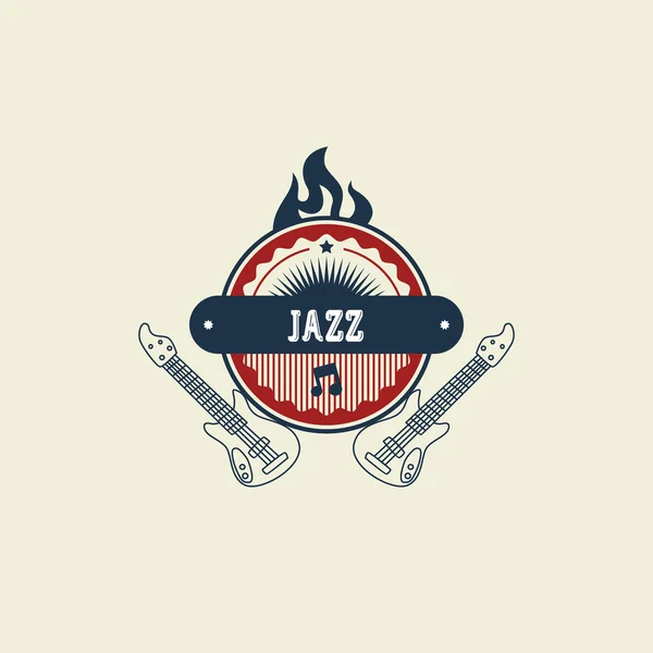 Jazz Música etiqueta de arte — Vector de stock