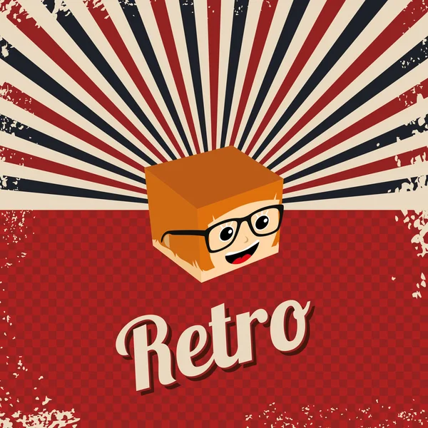 Retro cartoon character head — Stock Vector