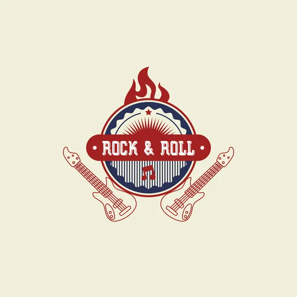 Rock and roll Music  label — Stock Vector