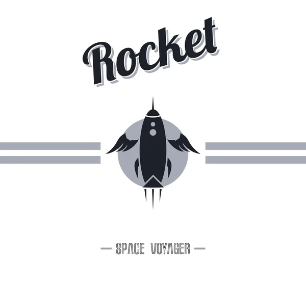 Minimalistic rocket template — Stock Vector