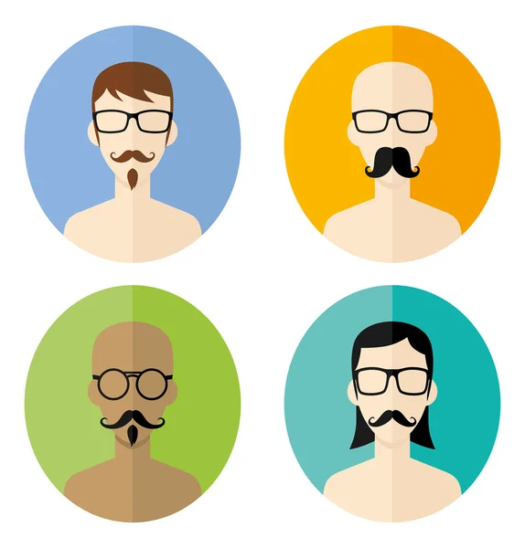 Homens Hipster avatares — Vetor de Stock