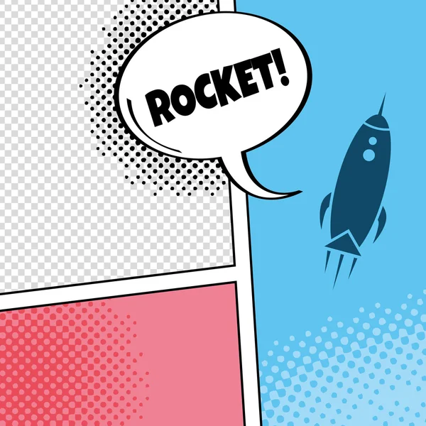 Abstract comic rocket — Stock Vector