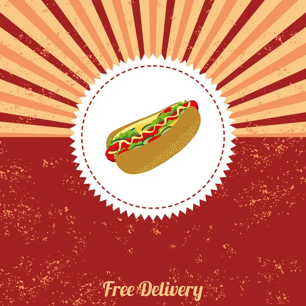 Hot dog vintage template — Stock Vector