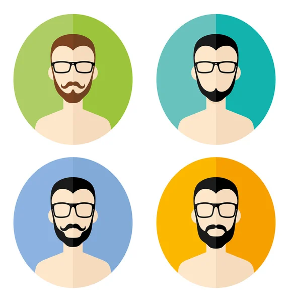 Hipster hommes avatars — Image vectorielle