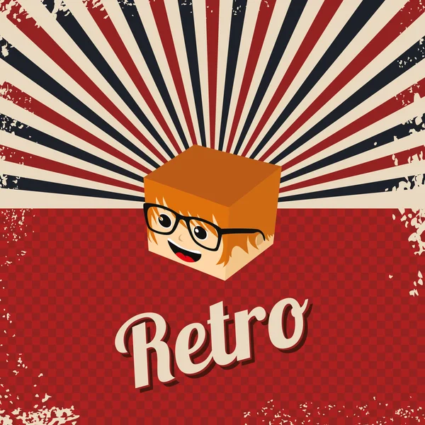 Retro cartoon character head — Stock Vector