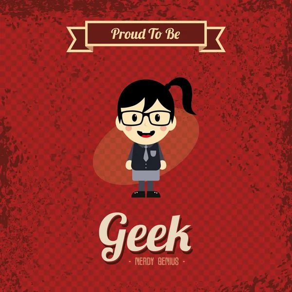 Geek çizgi film karakteri — Stok Vektör