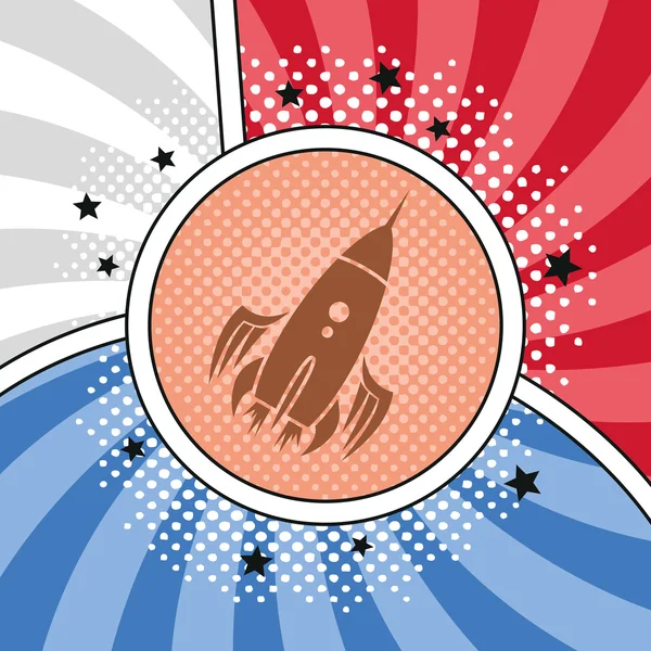 Fly space rocket — Stock Vector