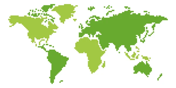 Mapa verde del mundo — Vector de stock