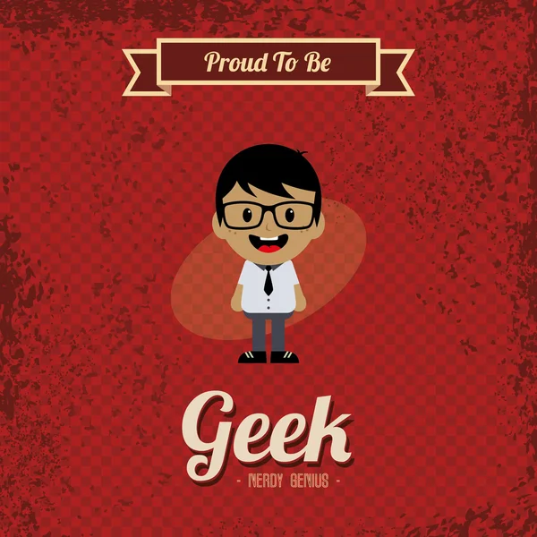 Geek stripfiguur — Stockvector