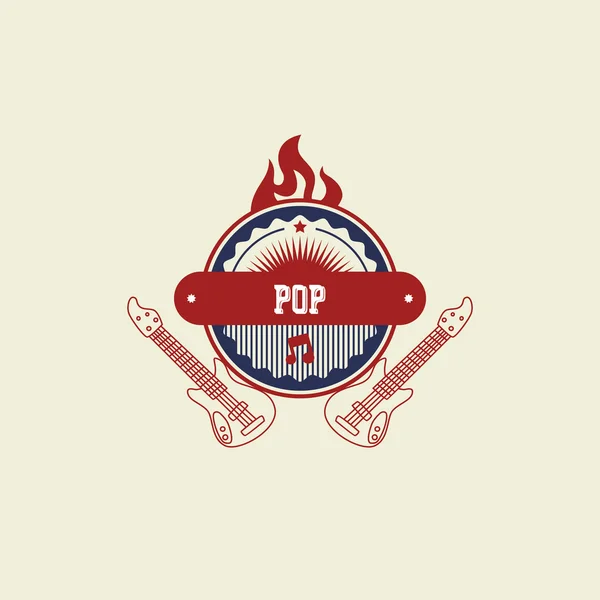 Pop Music label d'art — Image vectorielle