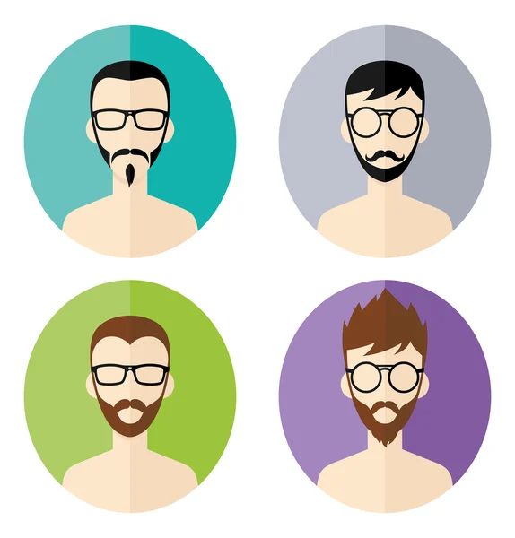 Homens Hipster avatares — Vetor de Stock