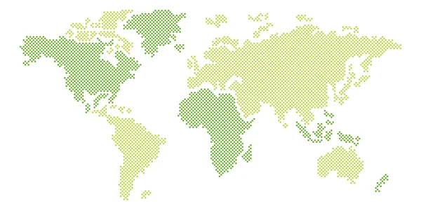 Carte du monde verte — Image vectorielle