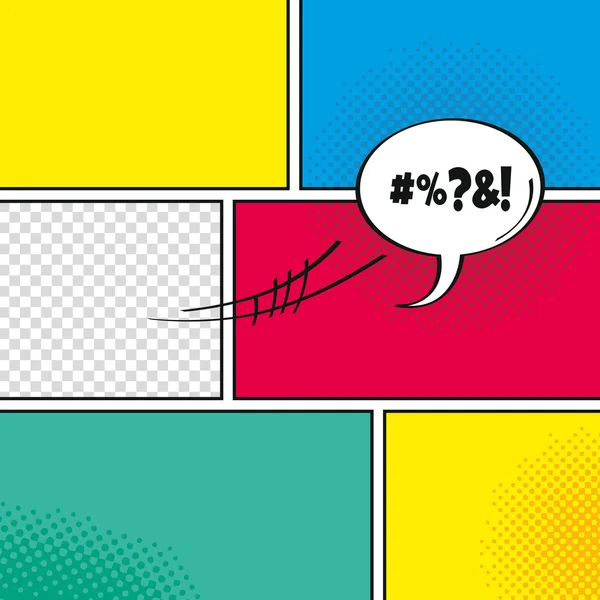 Modèle de bande dessinée avec bulle vocale — Image vectorielle