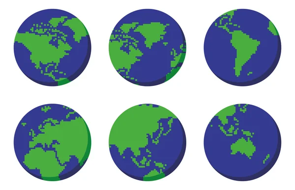 Set of world globes — Stock Vector