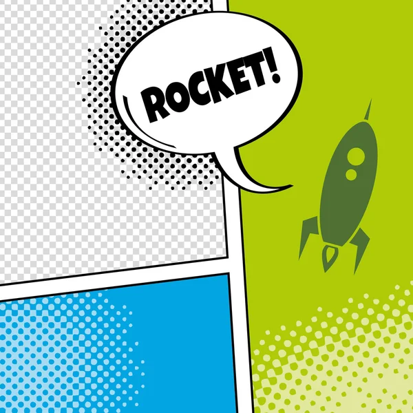 Abstract comic rocket — Stock Vector