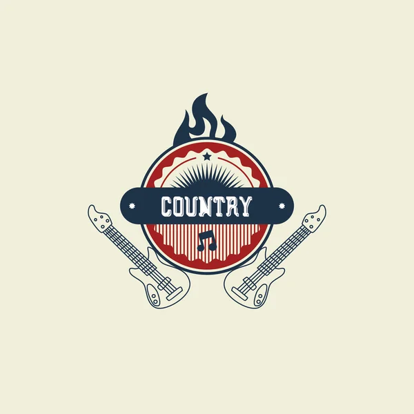 Etiqueta de arte Country Music — Archivo Imágenes Vectoriales