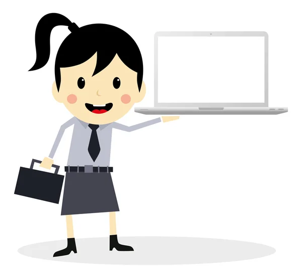 Businesswoman presentation computer — Stock Vector