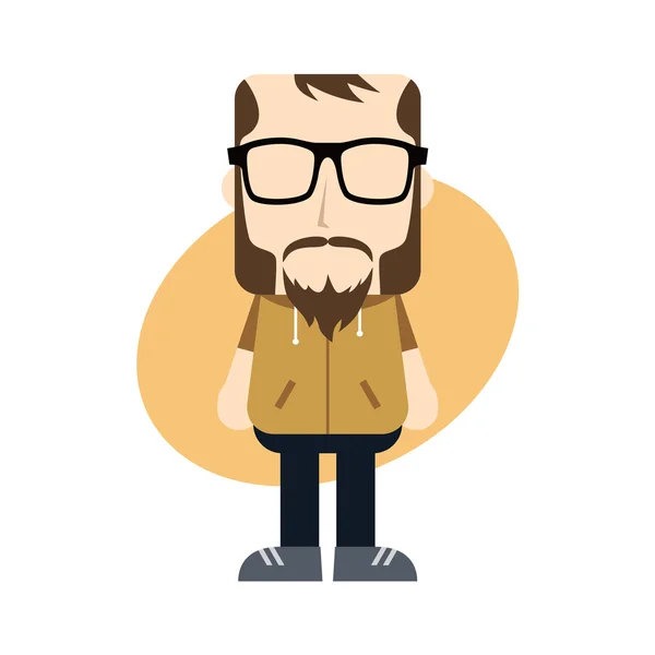 Dessin animé hipster guy — Image vectorielle