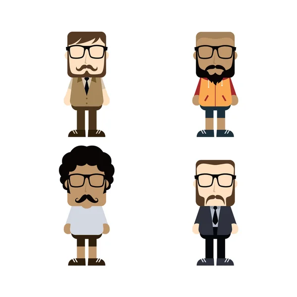 Little hipster guys set — Stock Vector