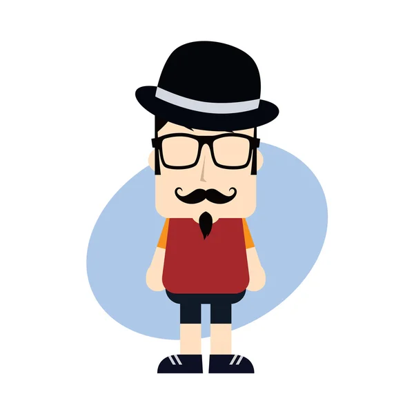 Hipster avec chapeau melon — Image vectorielle