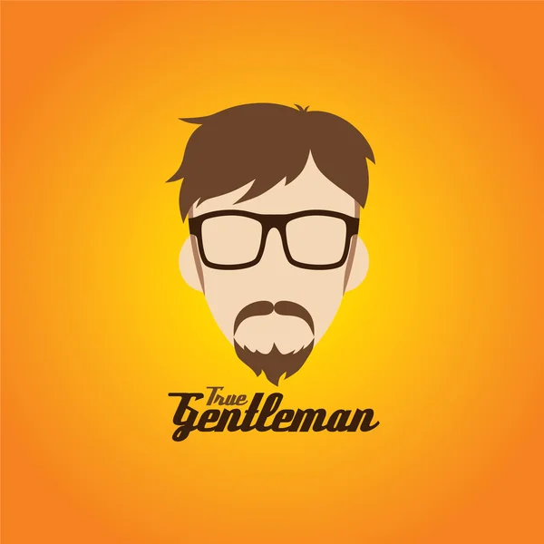 Hipster guy in de glazen — Stockvector