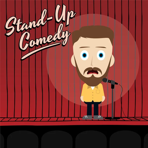 Komik komedi adam — Stok Vektör