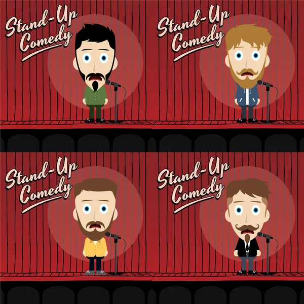 Set of hilarious comedy guy — Stock Vector