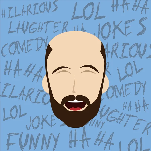 Hilarious laughing man — Stock Vector