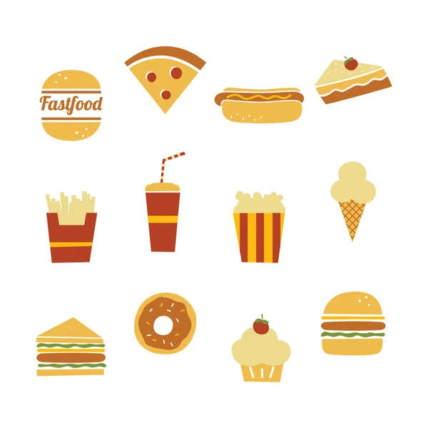 Fast-food restaurant thema pictogram — Stockvector