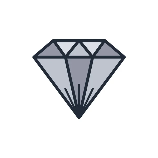 Piedra preciosa diamante aislada — Archivo Imágenes Vectoriales