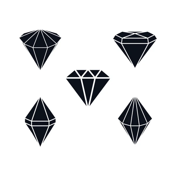 Set of diamond gemstones — Stock Vector