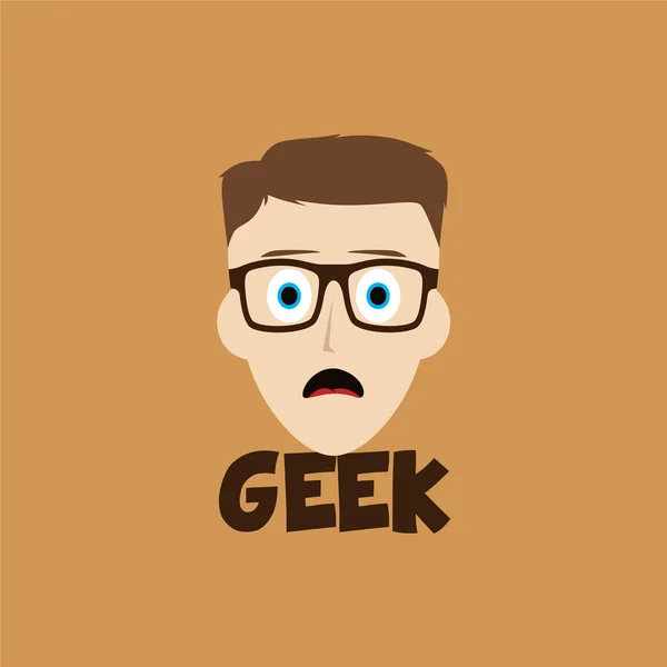 Geek engraçado dos desenhos animados — Vetor de Stock