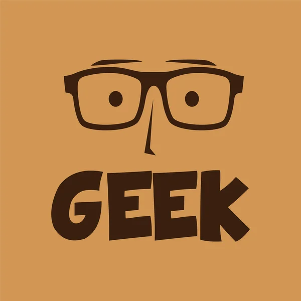 Geek word with funny face — Stock Vector