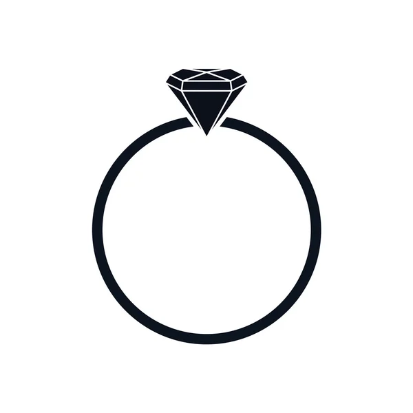 고립 된 다이아몬드 반지 — 스톡 벡터