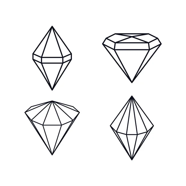 Set of diamond gemstones — Stock Vector