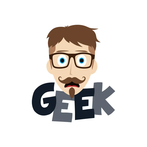 Geek engraçado dos desenhos animados — Vetor de Stock