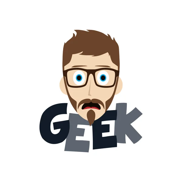 Geek engraçado dos desenhos animados — Vetor de Stock