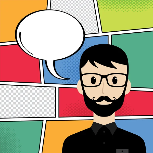 Personagem de desenho animado com bolha de fala — Vetor de Stock
