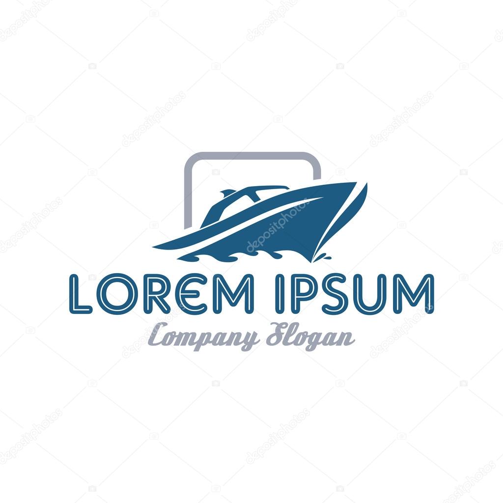 Yacht boat logo template, vector illustration