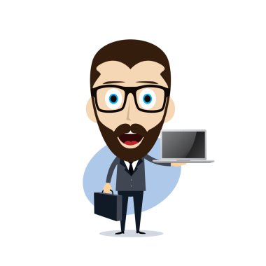 businessman - presenting notebook